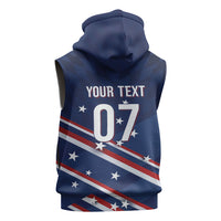 USA Custom Rugby Stars Motif Sleeveless Hoodie GO Eagles