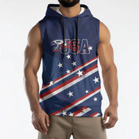 USA Custom Rugby Stars Motif Sleeveless Hoodie GO Eagles