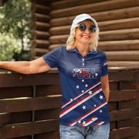 USA Custom Rugby Stars Motif Women Polo Shirt GO Eagles