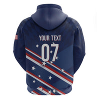 USA Custom Rugby Stars Motif Zip Hoodie GO Eagles