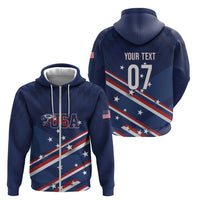 USA Custom Rugby Stars Motif Zip Hoodie GO Eagles