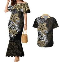 Polynesian Pride Couples Matching Mermaid Dress and Hawaiian Shirt Tiare With Plumeria Mix Style LT7 - Wonder Print Shop