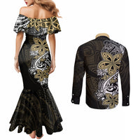 polynesian-pride-couples-matching-mermaid-dress-and-long-sleeve-button-shirts-tiare-with-plumeria-mix-style