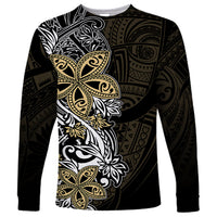 Polynesian Pride Long Sleeve Shirt Tiare With Plumeria Mix Style - Wonder Print Shop