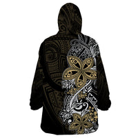 Polynesian Pride Wearable Blanket Hoodie Tiare With Plumeria Mix Style - Wonder Print Shop