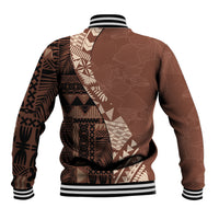 Bula Fiji Baseball Jacket Tribal Masi Tapa - Brown LT7 - Wonder Print Shop