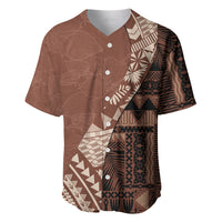 Bula Fiji Baseball Jersey Tribal Masi Tapa - Brown LT7 - Wonder Print Shop