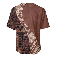Bula Fiji Baseball Jersey Tribal Masi Tapa - Brown LT7 - Wonder Print Shop