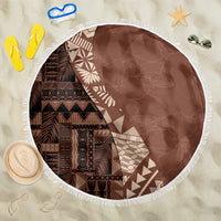 Bula Fiji Beach Blanket Tribal Masi Tapa - Brown LT7 - Wonder Print Shop