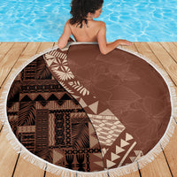 Bula Fiji Beach Blanket Tribal Masi Tapa - Brown LT7 - Wonder Print Shop