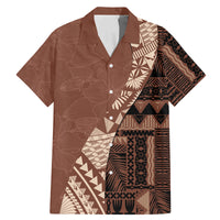 Bula Fiji Family Matching Mermaid Dress and Hawaiian Shirt Tribal Masi Tapa - Brown LT7 - Wonder Print Shop