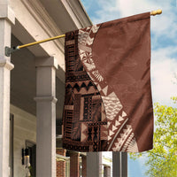 Bula Fiji Garden Flag Tribal Masi Tapa - Brown - Wonder Print Shop