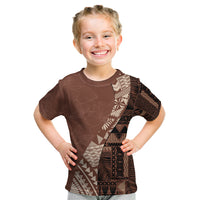 Bula Fiji Kid T Shirt Tribal Masi Tapa - Brown - Wonder Print Shop