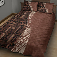 Bula Fiji Quilt Bed Set Tribal Masi Tapa - Brown - Wonder Print Shop