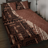 Bula Fiji Quilt Bed Set Tribal Masi Tapa - Brown - Wonder Print Shop