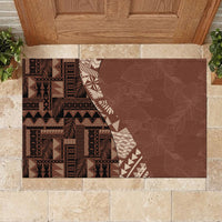 Bula Fiji Rubber Doormat Tribal Masi Tapa - Brown - Wonder Print Shop