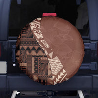 Bula Fiji Spare Tire Cover Tribal Masi Tapa - Brown - Wonder Print Shop