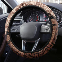 Bula Fiji Steering Wheel Cover Tribal Masi Tapa - Brown - Wonder Print Shop