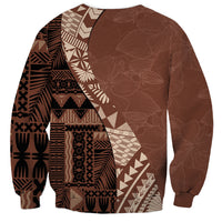 Bula Fiji Sweatshirt Tribal Masi Tapa - Brown - Wonder Print Shop