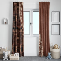 Bula Fiji Window Curtain Tribal Masi Tapa - Brown - Wonder Print Shop