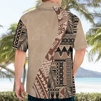 Bula Fiji Hawaiian Shirt Tribal Masi Tapa - Beige - Wonder Print Shop