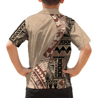 Bula Fiji Hawaiian Shirt Tribal Masi Tapa - Beige - Wonder Print Shop