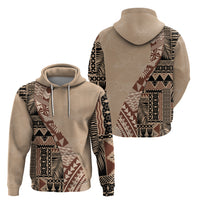 Bula Fiji Hoodie Tribal Masi Tapa - Beige - Wonder Print Shop
