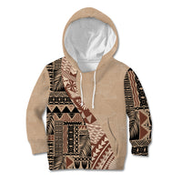 Bula Fiji Kid Hoodie Tribal Masi Tapa - Beige - Wonder Print Shop