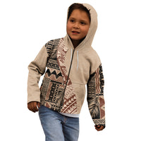 Bula Fiji Kid Hoodie Tribal Masi Tapa - Beige - Wonder Print Shop
