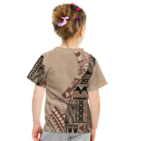 Bula Fiji Kid T Shirt Tribal Masi Tapa - Beige - Wonder Print Shop
