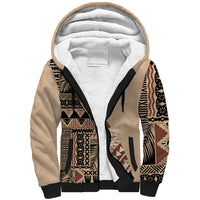 Bula Fiji Sherpa Hoodie Tribal Masi Tapa - Beige - Wonder Print Shop