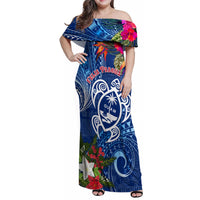 Guam Christmas Family Matching Off Shoulder Maxi Dress and Hawaiian Shirt Turtle Mix Tapa Felis Pasgua LT7 - Wonder Print Shop