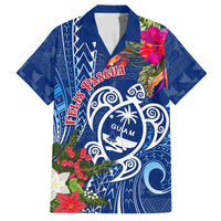 Guam Christmas Family Matching Off Shoulder Short Dress and Hawaiian Shirt Turtle Mix Tapa Felis Pasgua LT7 - Wonder Print Shop