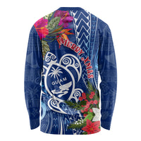 Guam Christmas Long Sleeve Shirt Turtle Mix Tapa Felis Pasgua - Wonder Print Shop