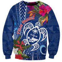 Guam Christmas Sweatshirt Turtle Mix Tapa Felis Pasgua - Wonder Print Shop