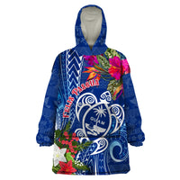 Guam Christmas Wearable Blanket Hoodie Turtle Mix Tapa Felis Pasgua - Wonder Print Shop