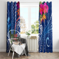 Guam Christmas Window Curtain Turtle Mix Tapa Felis Pasgua - Wonder Print Shop