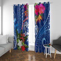 Guam Christmas Window Curtain Turtle Mix Tapa Felis Pasgua - Wonder Print Shop