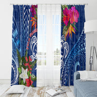 Guam Christmas Window Curtain Turtle Mix Tapa Felis Pasgua - Wonder Print Shop