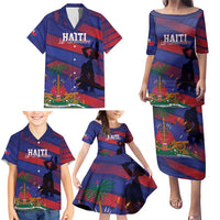 Haiti Football Personalized Les Grenadiers Family Matching Puletasi and Hawaiian Shirt Echoes of History - Wonder Print Shop