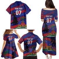 Haiti Football Personalized Les Grenadiers Family Matching Puletasi and Hawaiian Shirt Echoes of History - Wonder Print Shop