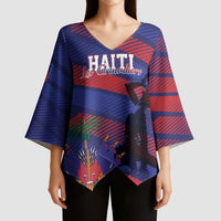 Haiti Football Personalized Les Grenadiers Kimono Sleeve Blouse Echoes of History - Wonder Print Shop
