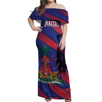 Haiti Football Personalized Les Grenadiers Off Shoulder Maxi Dress Echoes of History - Wonder Print Shop