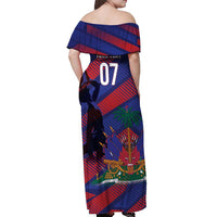 Haiti Football Personalized Les Grenadiers Off Shoulder Maxi Dress Echoes of History - Wonder Print Shop