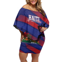 Haiti Football Personalized Les Grenadiers Off Shoulder Short Dress Echoes of History - Wonder Print Shop