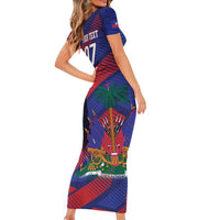 Haiti Football Personalized Les Grenadiers Short Sleeve Bodycon Dress Echoes of History - Wonder Print Shop