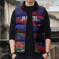Haiti Football Personalized Les Grenadiers Sleeveless Puffer Jacket Echoes of History - Wonder Print Shop