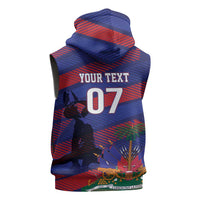 Haiti Football Personalized Les Grenadiers Sleeveless Zip Hoodie Echoes of History - Wonder Print Shop