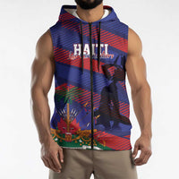 Haiti Football Personalized Les Grenadiers Sleeveless Zip Hoodie Echoes of History - Wonder Print Shop