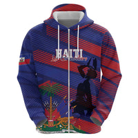 Haiti Football Personalized Les Grenadiers Zip Hoodie Echoes of History - Wonder Print Shop